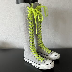 Converse Knee High Women’s 5 Grey Neon